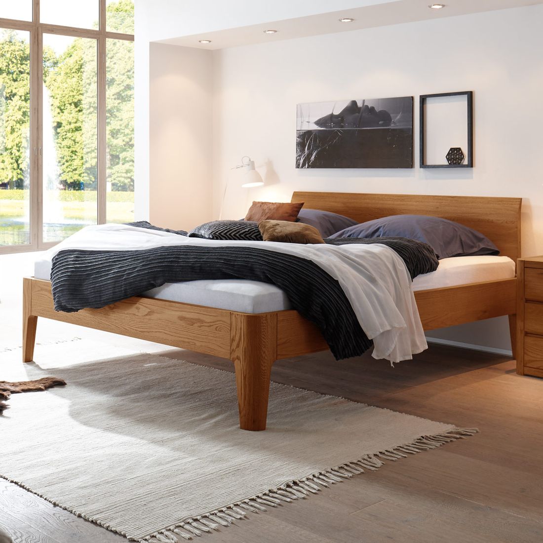 Doppelbett Ambato Eiche Massivholz
