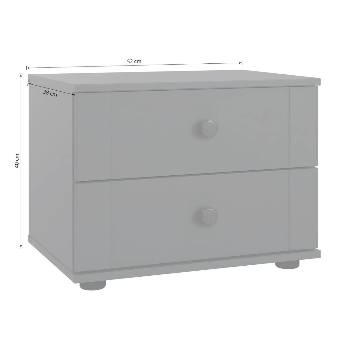 Nachttisch Eliro Graphit Dekor H 40 cm