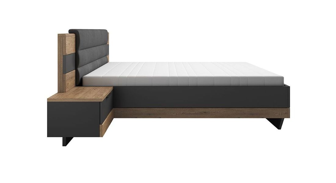 Bett Igneo Komfort Eiche Dekor mit Nachttischen