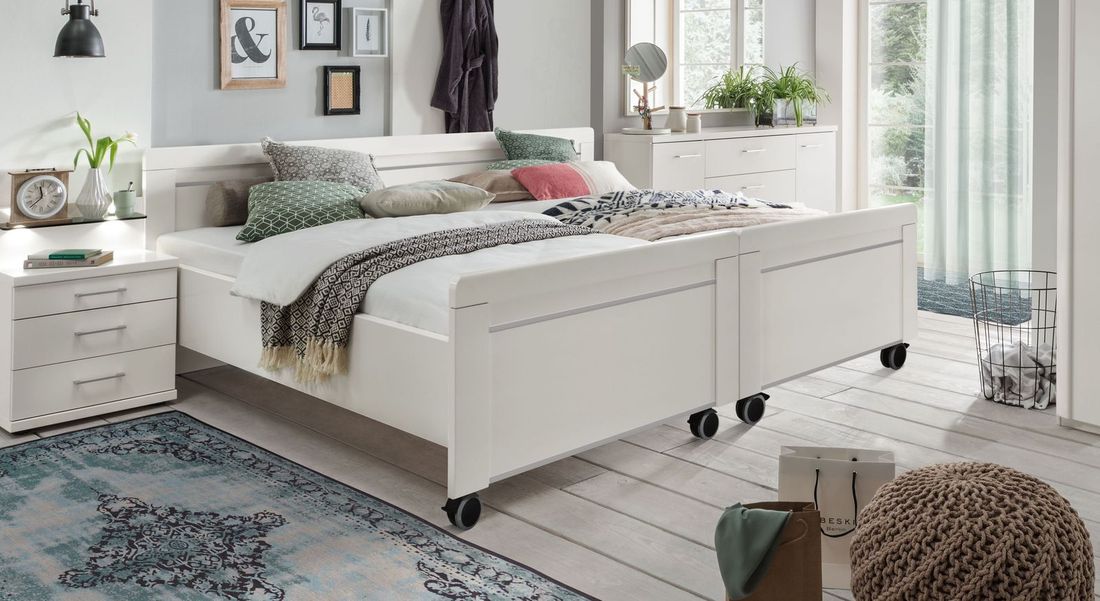 Senioren-Doppelbett Calimera Komfort mit Rollen