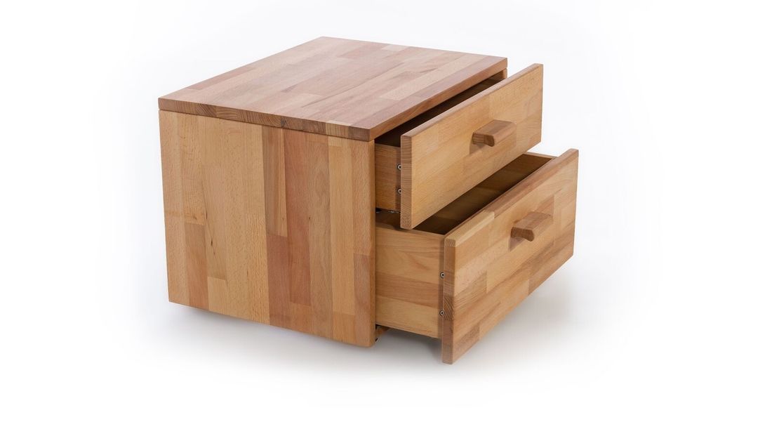HOMELIV. Nachttisch Tamira Kernbuche Massivholz H 38cm