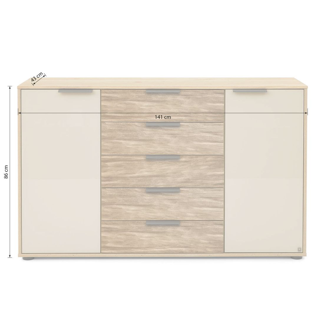 Musterring Sideboard San Francisco Eiche teilmassiv mit Schubladen