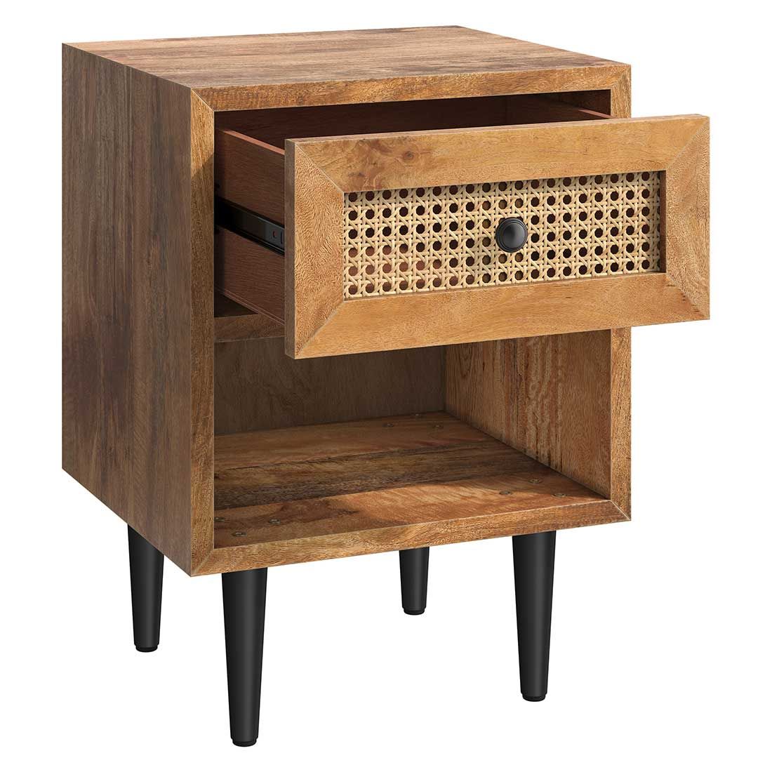 HOMELIV. Nachttisch Asmara Mango Massivholz H 55cm