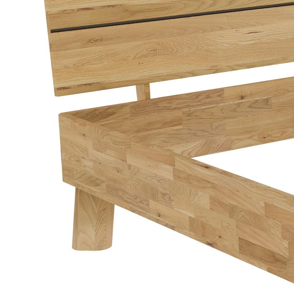 HOMELIV. Doppelbett Fiete Komfort Wildeiche Massivholz