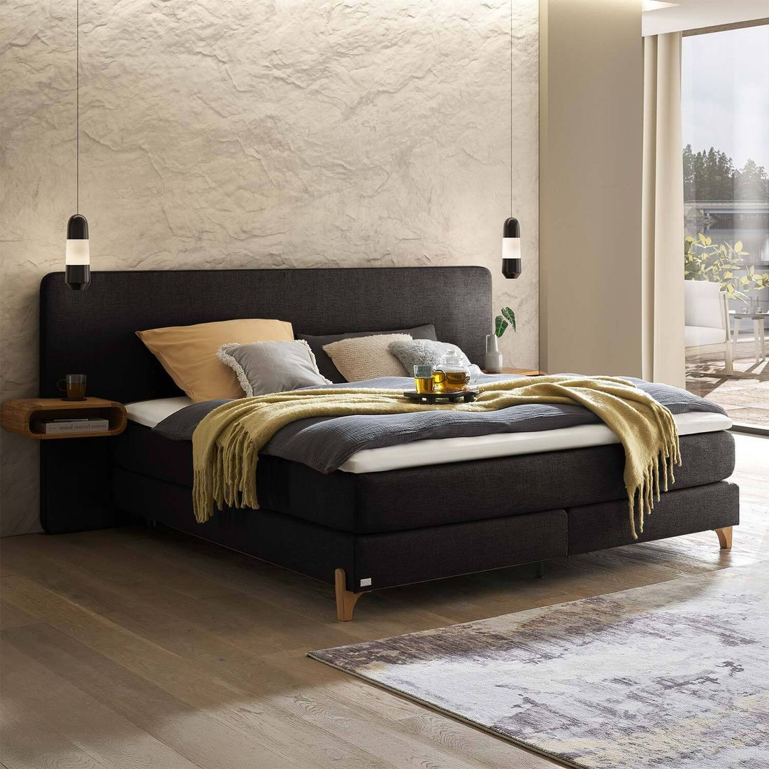 Boxspringbett Marein Webstoff