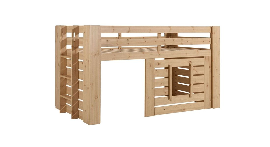 Hütten-Mini-Hochbett Vinny Kiefer Massivholz