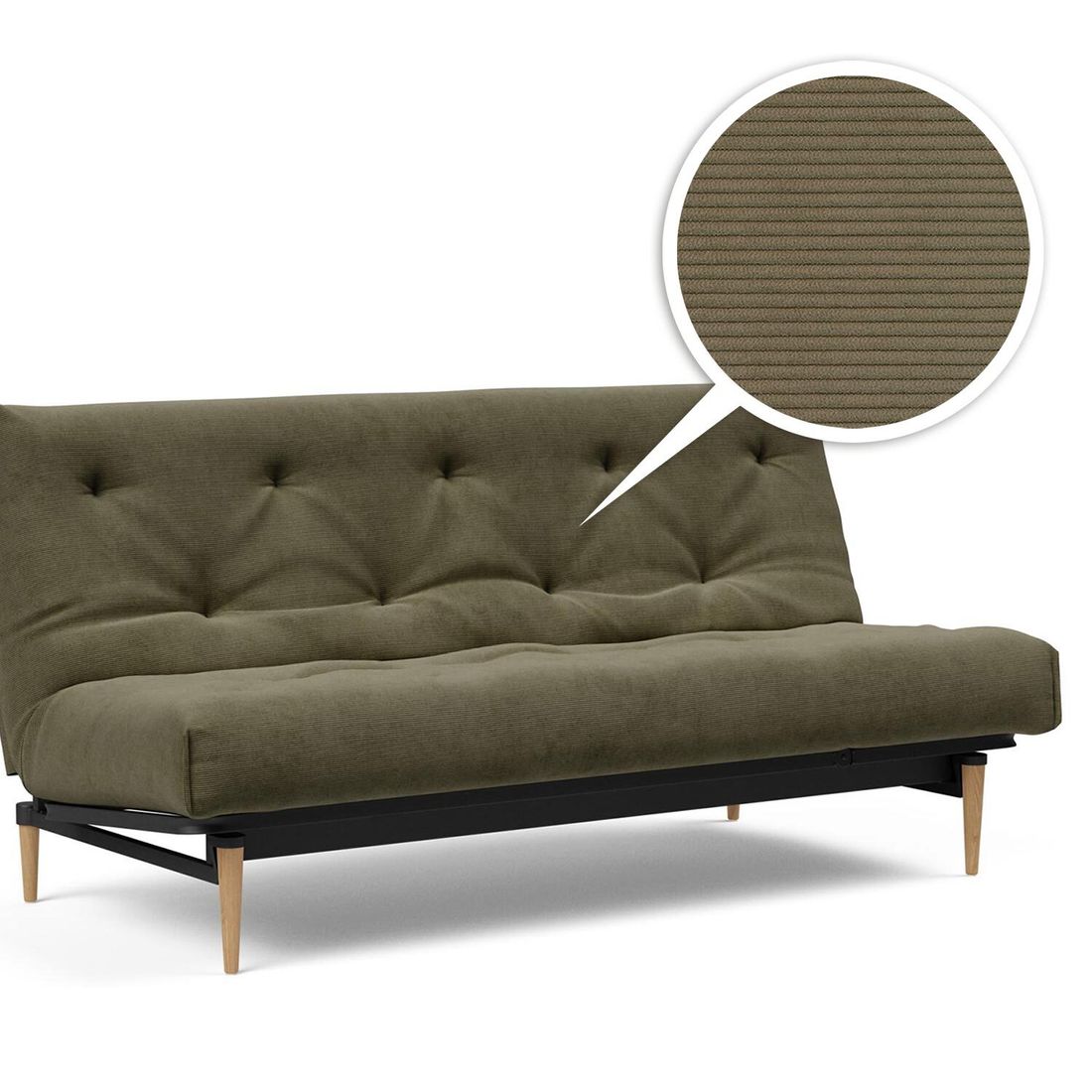 Schlafsofa Shapiro Cord mit Lattenrost und Aufbewahrungstuch