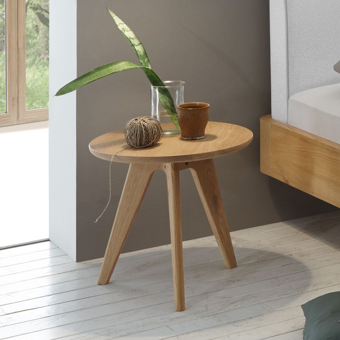 Bett-Beistelltisch Rakaia Eiche Massivholz