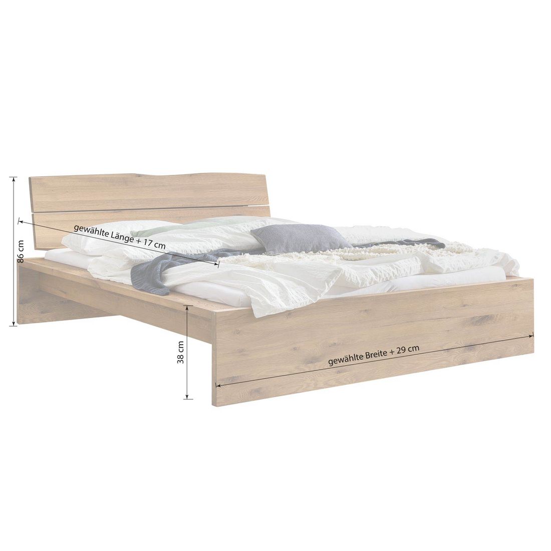 Bett Duranta Wildeiche Massivholz