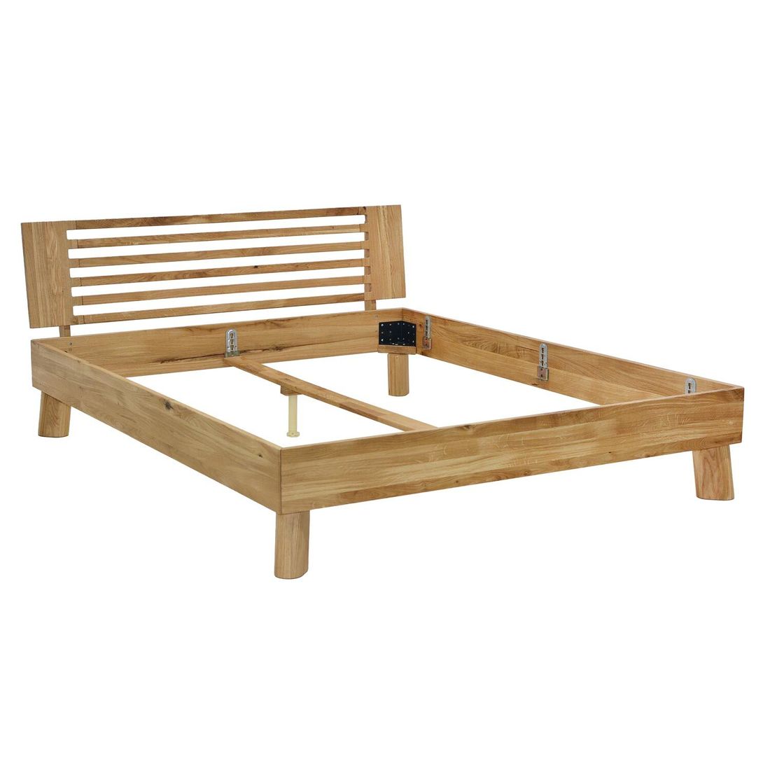 HOMELIV. Doppelbett Vivien Komfort Wildeiche Massivholz