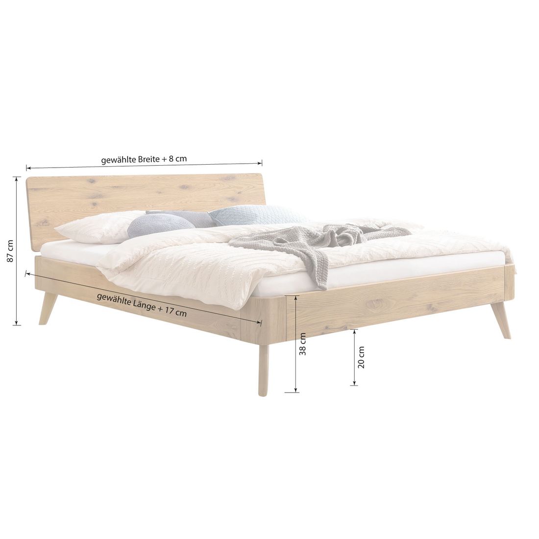 Bett Dosima Wildeiche Massivholz