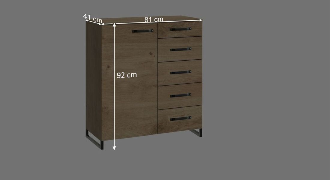 Kommode Mancos Eiche Dekor mit Schubladen
