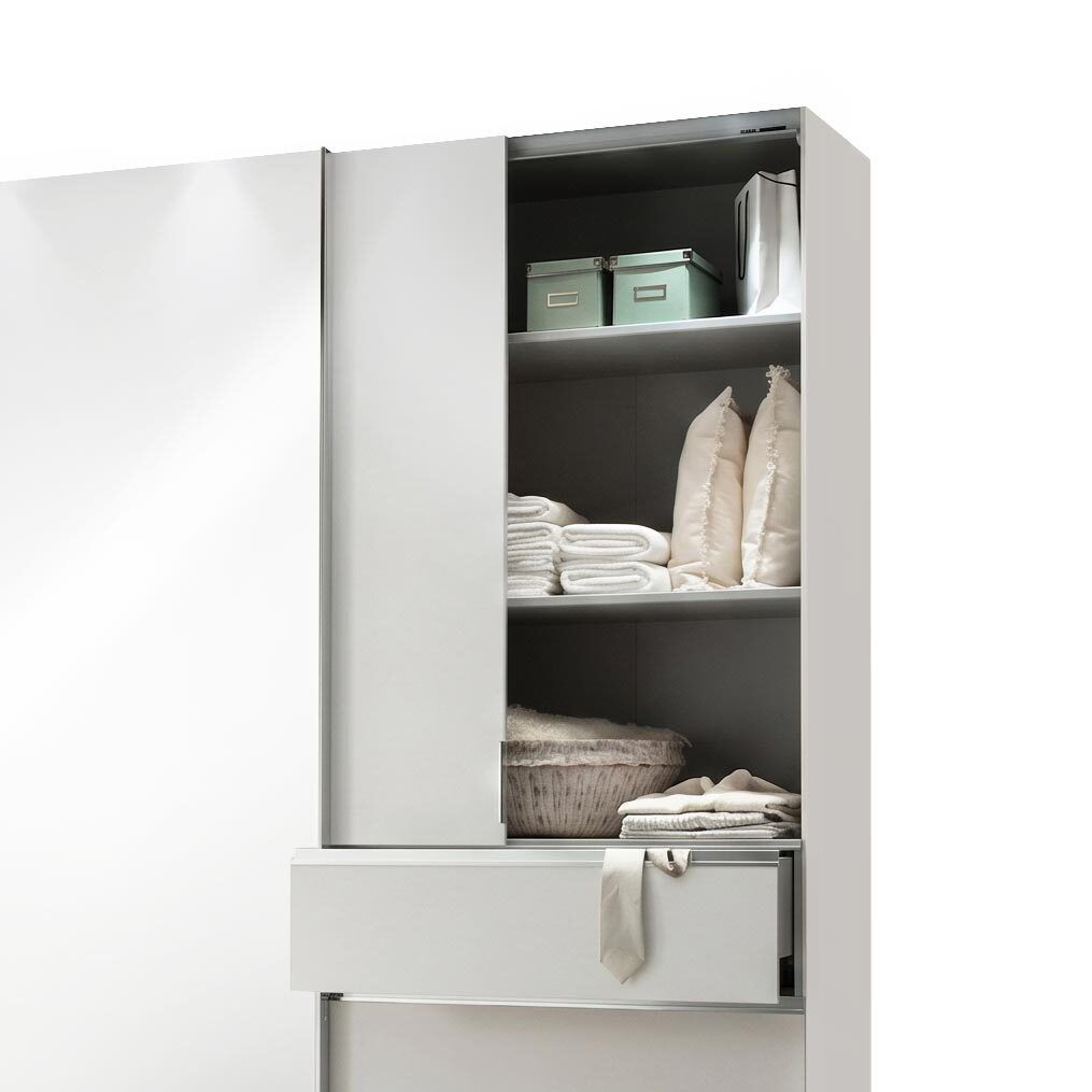Schwebetüren-Kleiderschrank Tanaria mit Spiegel und Schubladen