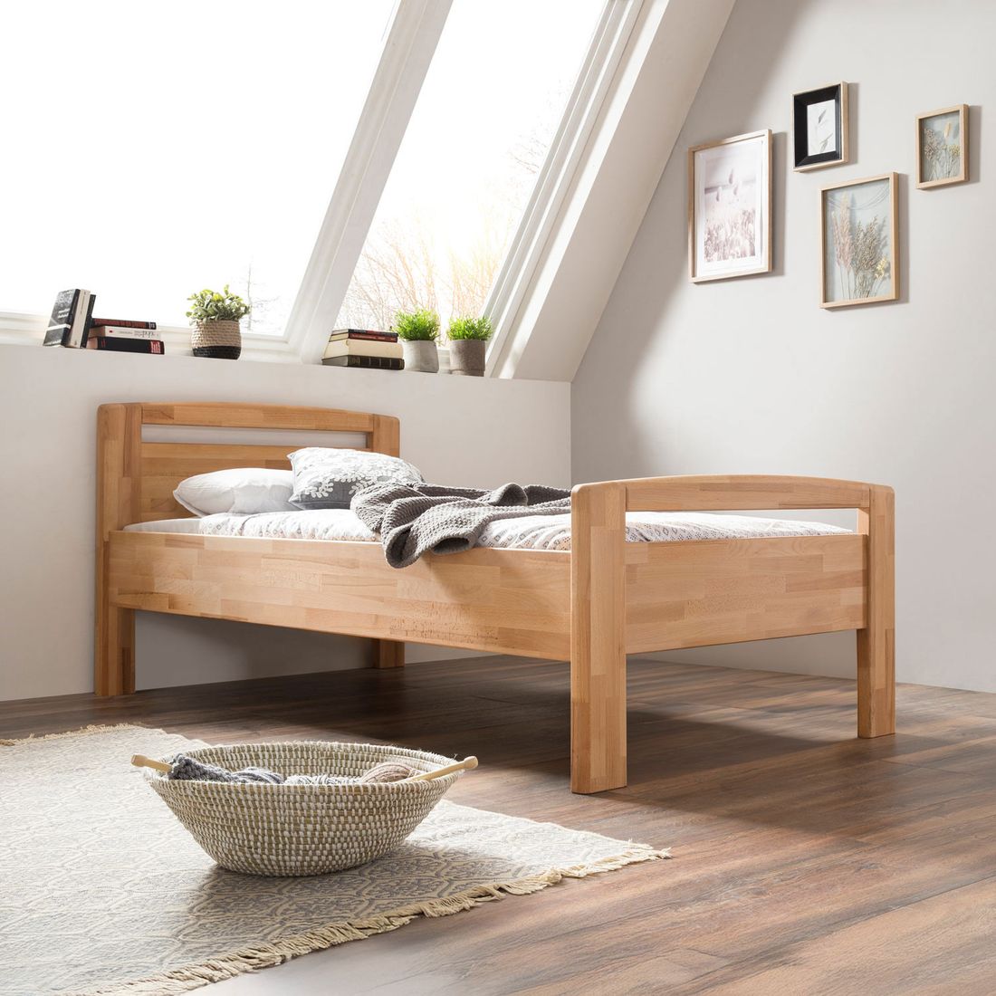 Seniorenbett Luise Komfort Kernbuche Massivholz