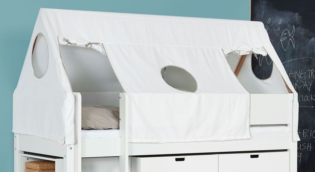 Mini-Hochbett Kids Town Tipi Buche teilmassiv mit Lattenrost