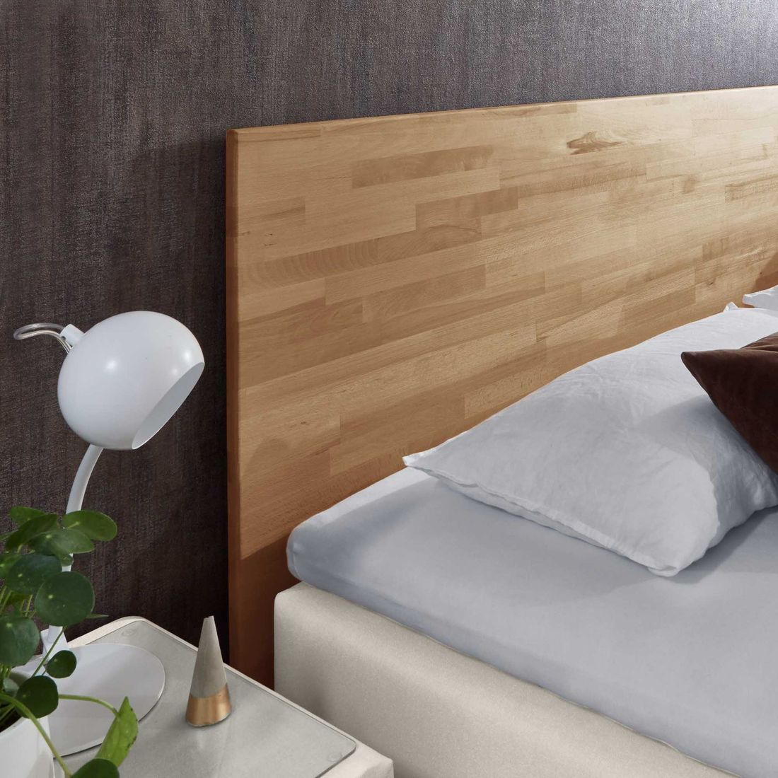 HOMELIV. Boxspringbett Peachland Webstoff