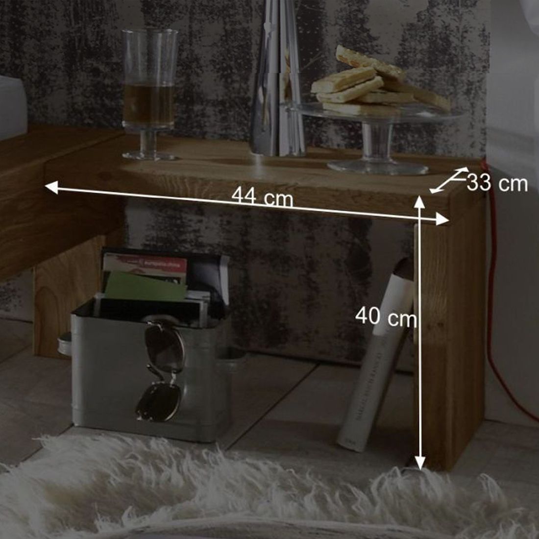 Nachttisch Claro Wildeiche Massivholz H 40cm