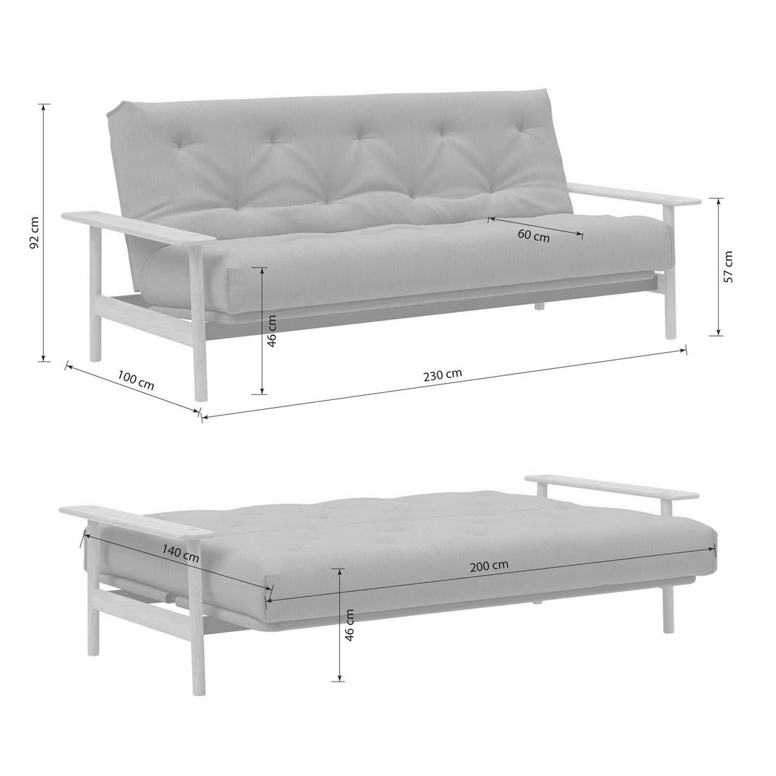 Schlafsofa Emmich Webstoff/Cord mit Lattenrost und Stauraum
