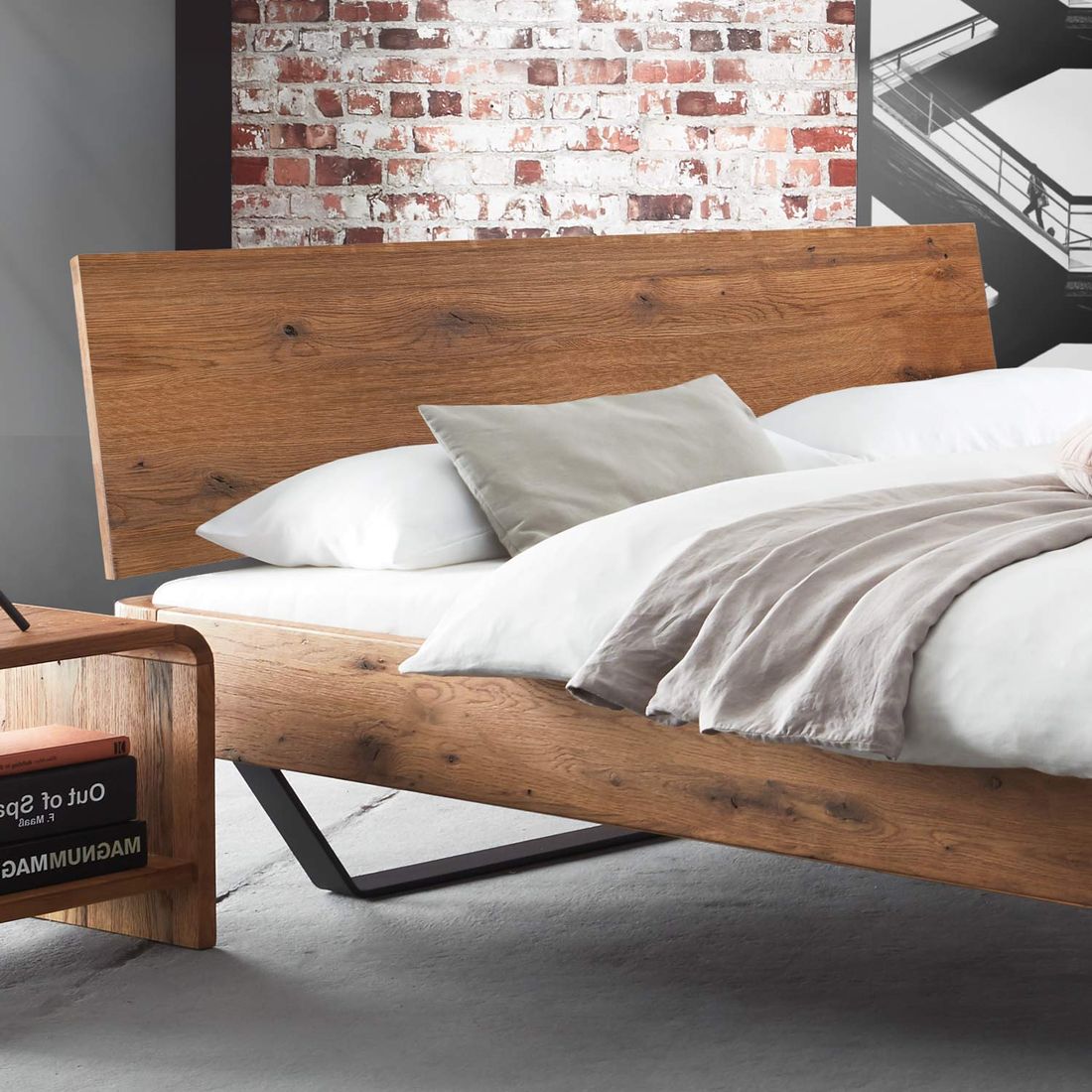 Bett Tepli Wildeiche Massivholz