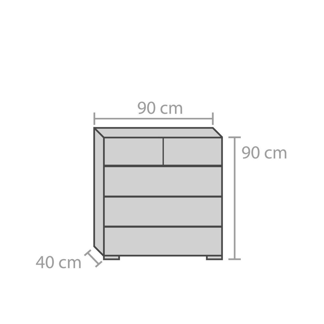 Kommode Andalucia Variante 3 Kernbuche/Wildeiche Massivholz mit Schubladen