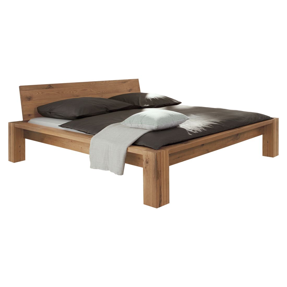 Bett Perugia Komfort Wildeiche Massivholz