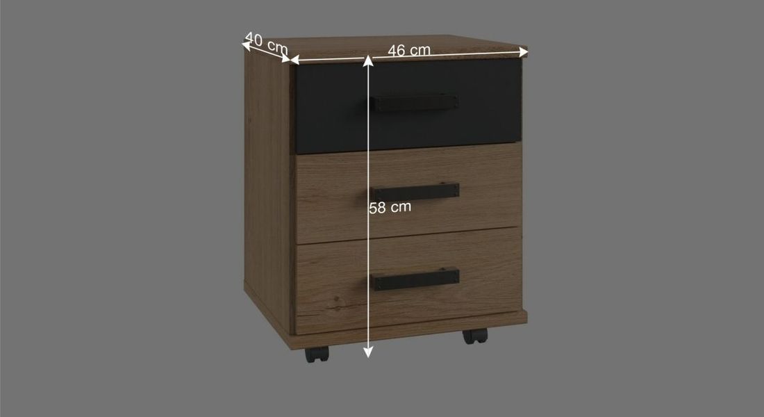 Rollcontainer Nolan Eiche Dekor