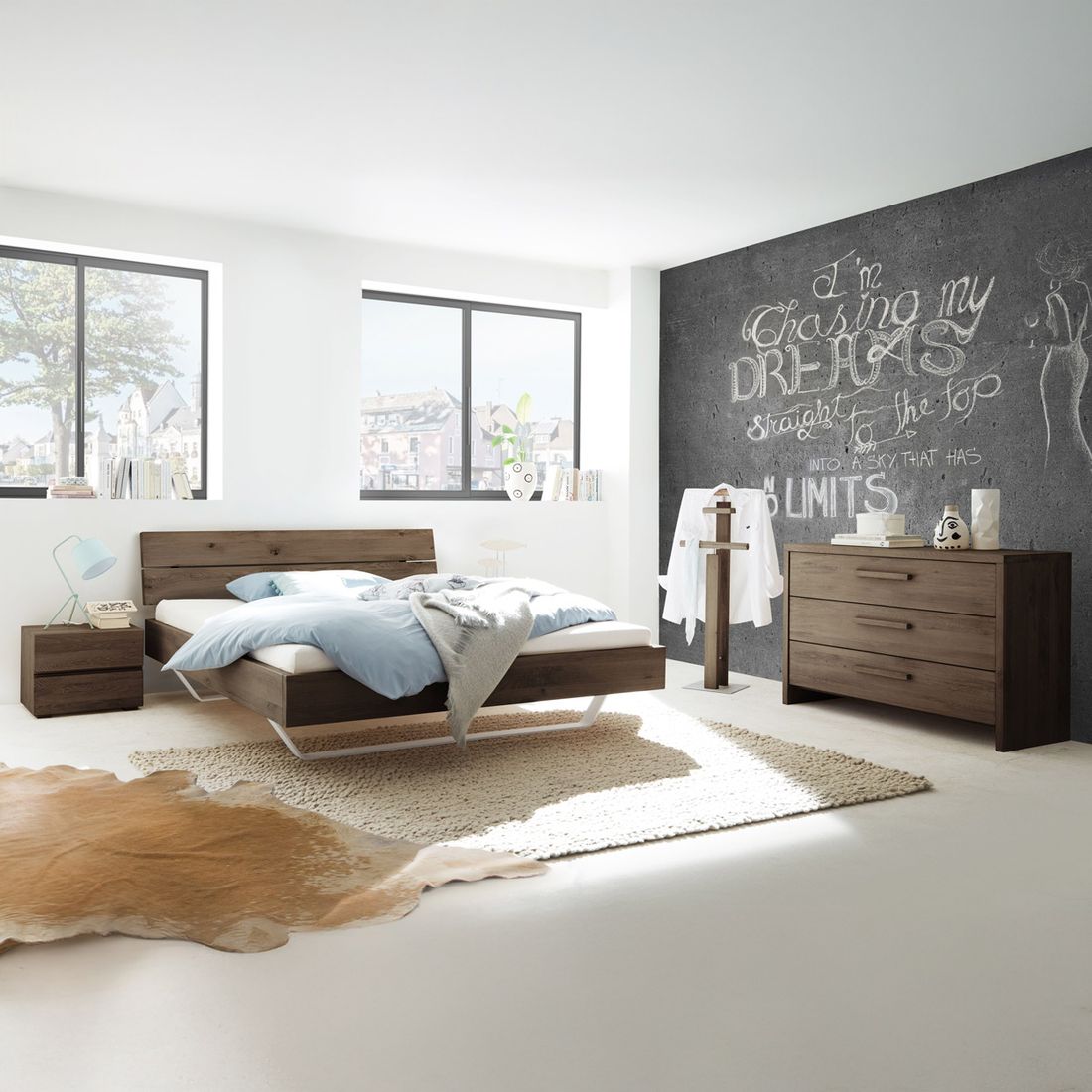 Bett Nakiri Wildeiche Massivholz