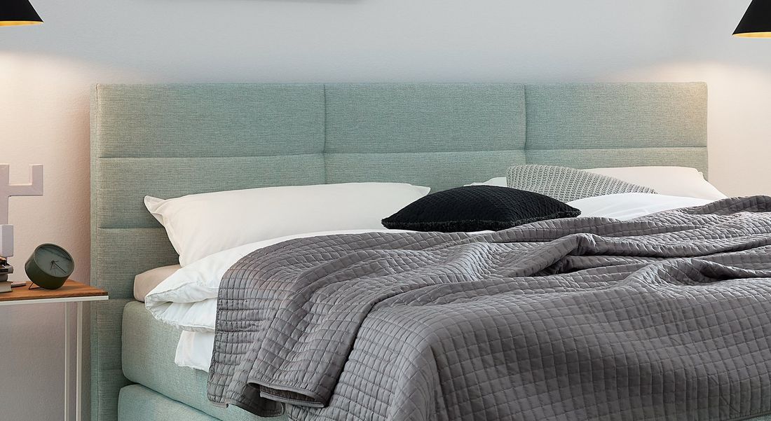 MUSTERRING Boxspringbett Elias Kopfteil mit Ziegelsteppung