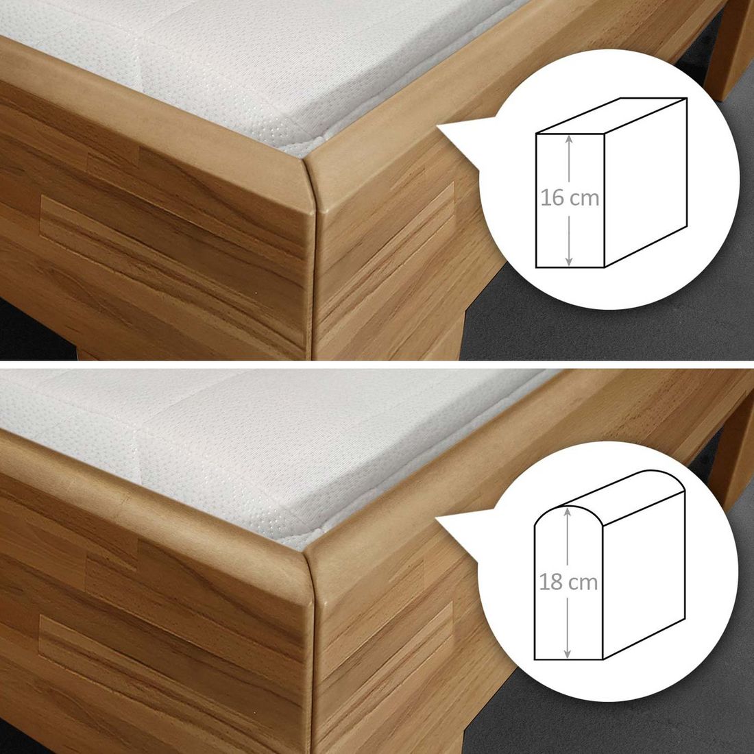 Bett Madrid Buche Massivholz