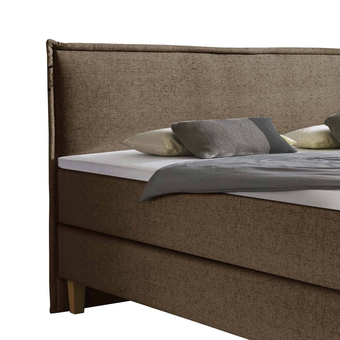 HOMELIV. Boxspringbett Zibo Webstoff
