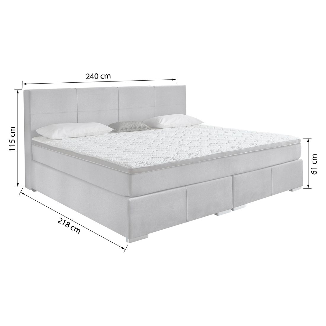 Boxspring-Familienbett Tilda Webstoff 240x200cm
