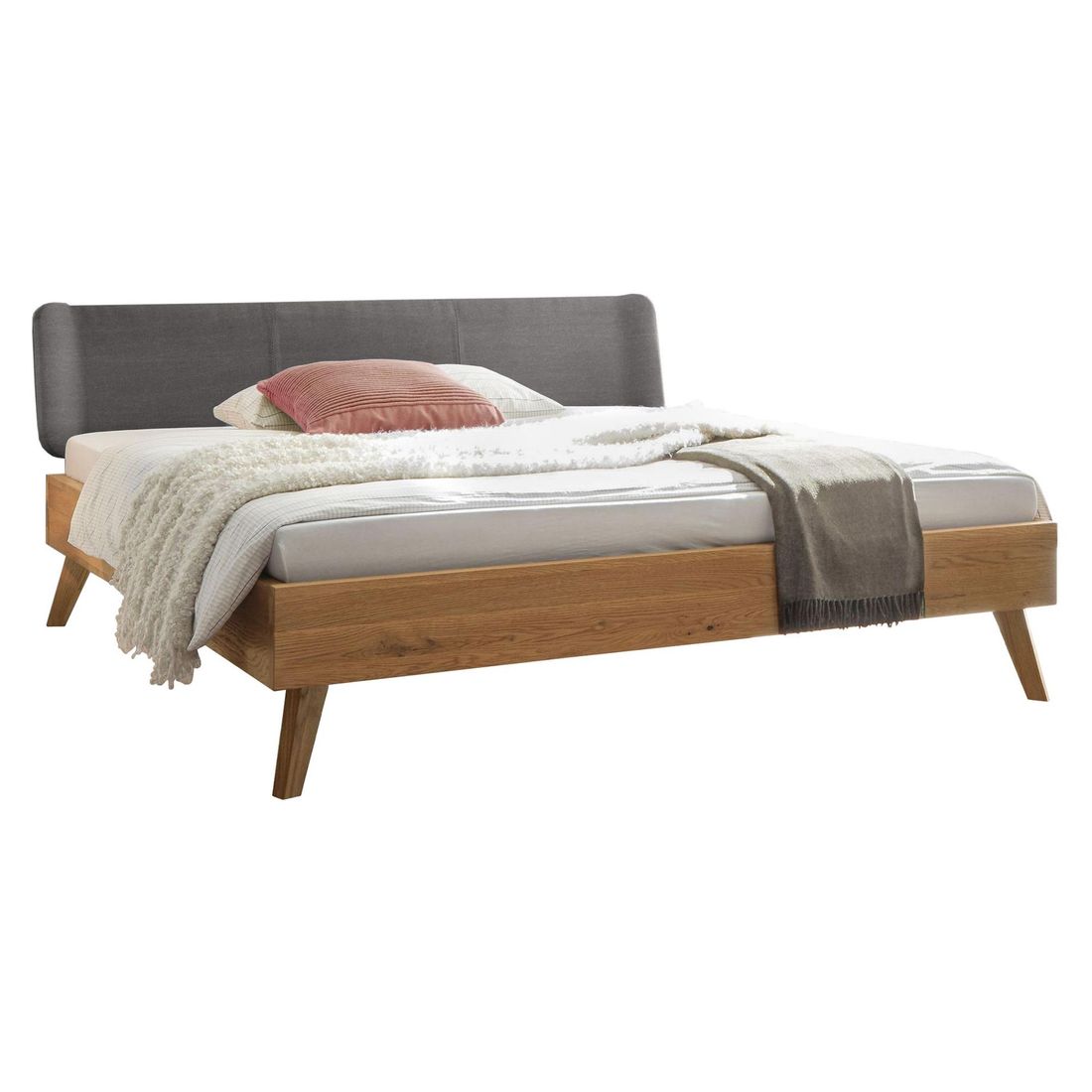 Bett Sandel Wildeiche Massivholz