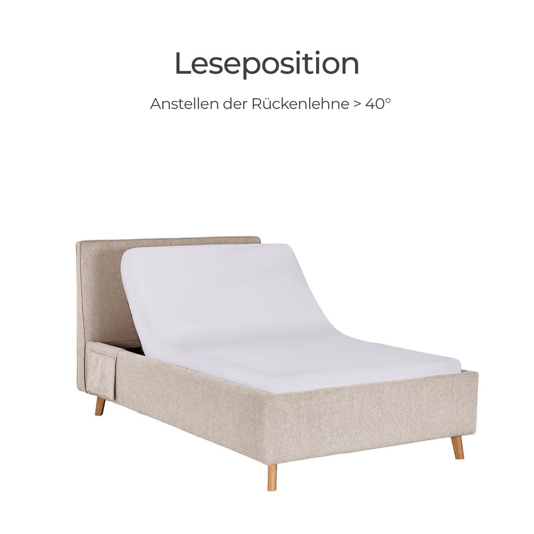 Polsterbett Elfriede Komfort Webstoff mit Pflegebett-Funktion und Lattenrost