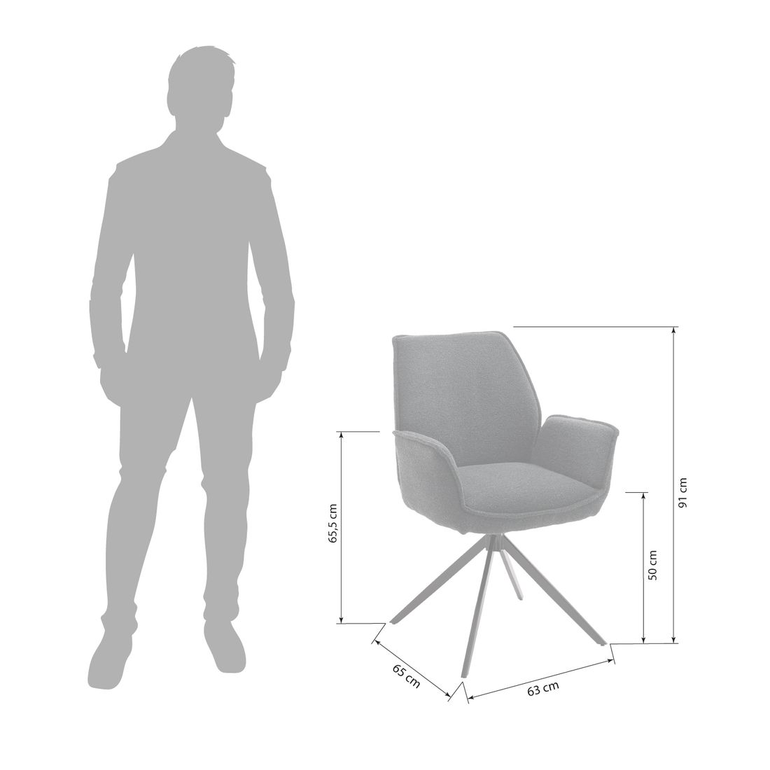 Musterring Essgruppe Tiama 7-tlg. Tisch 180x100cm Bouclé/Barock-Eiche