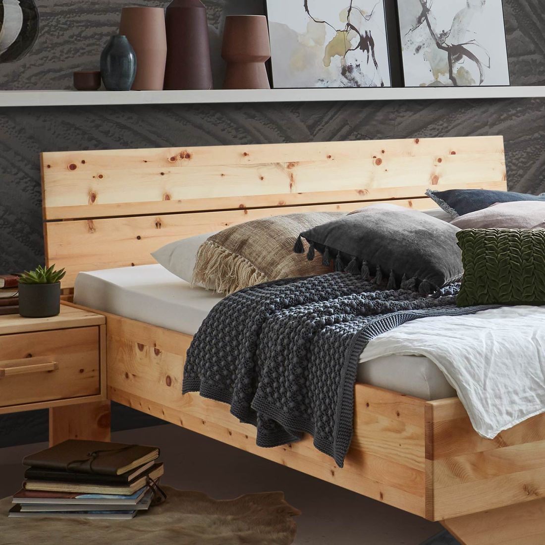 Bett Lautaro Komfort Zirbe Massivholz