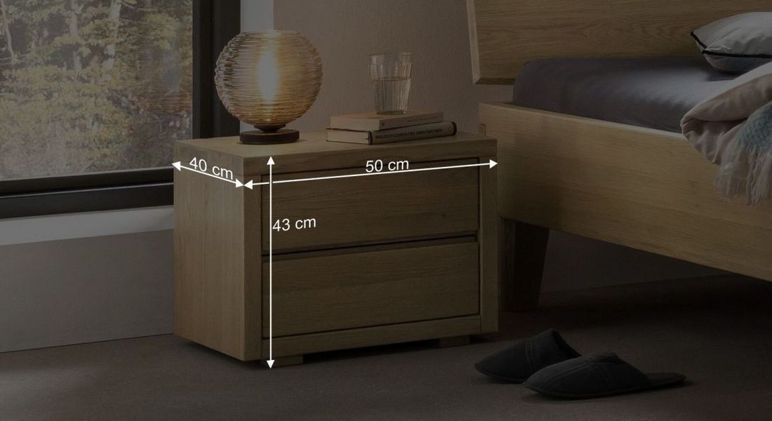 Nachttisch Willard Wildeiche Massivholz H 43 cm