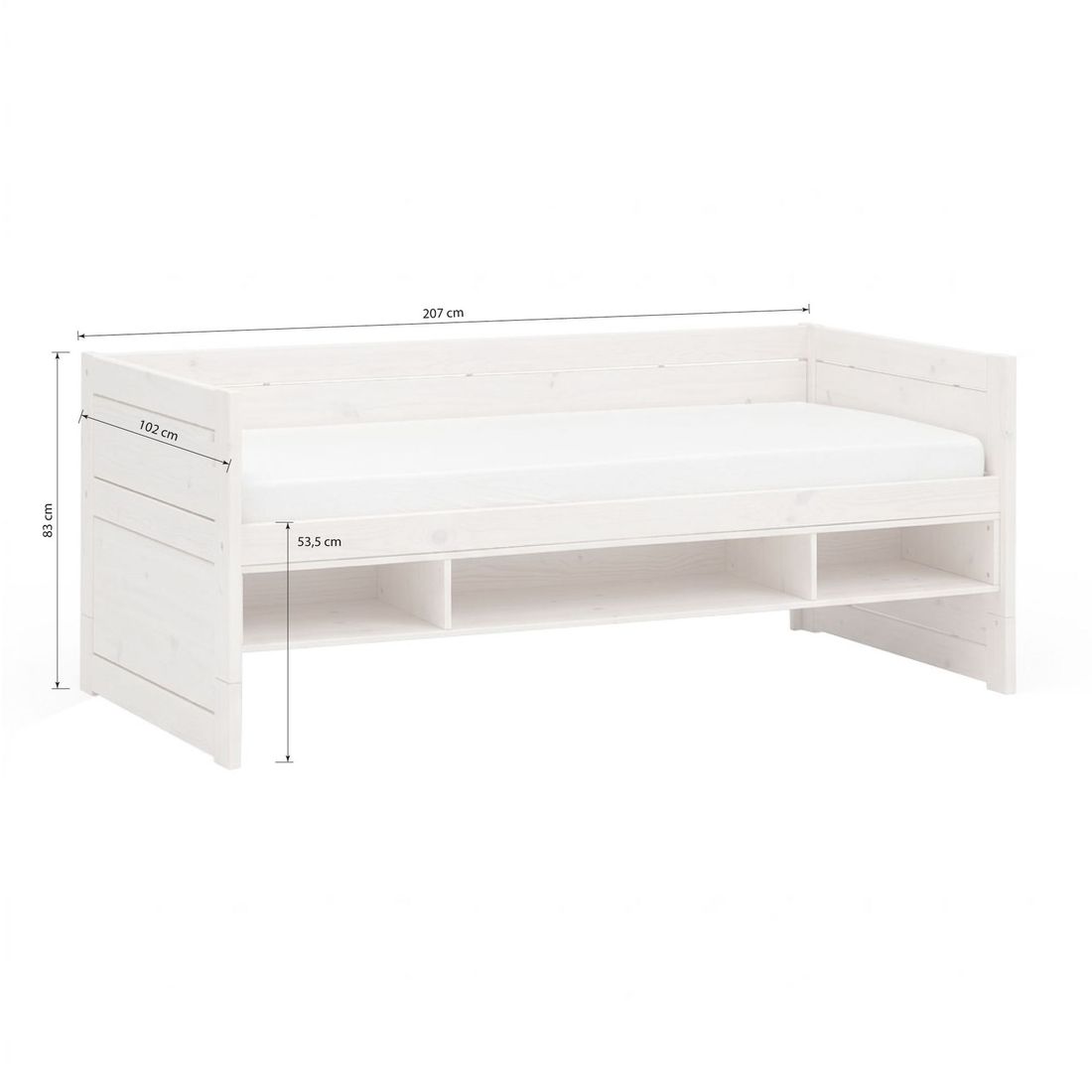 LIFETIME Sofa-Kojenbett Original Kiefer Massivholz mit Lattenrost und Schubkasten
