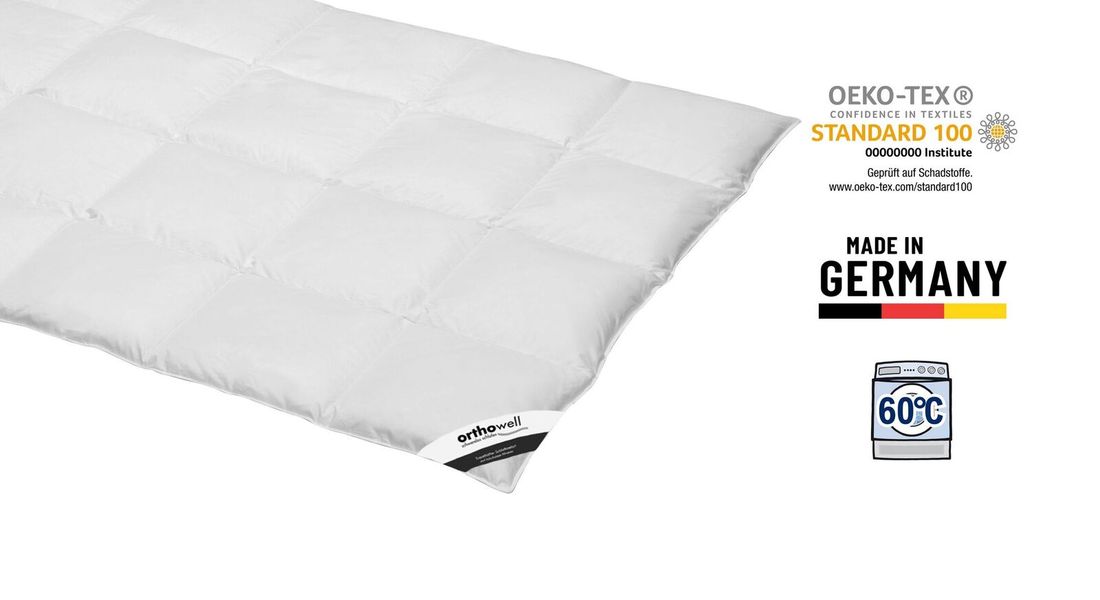 Daunen-Bettdecke orthowell Standard warm