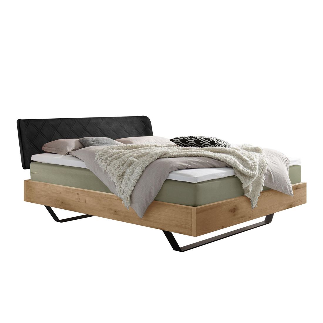 Boxspringbett Pareio Wildeiche Massivholz