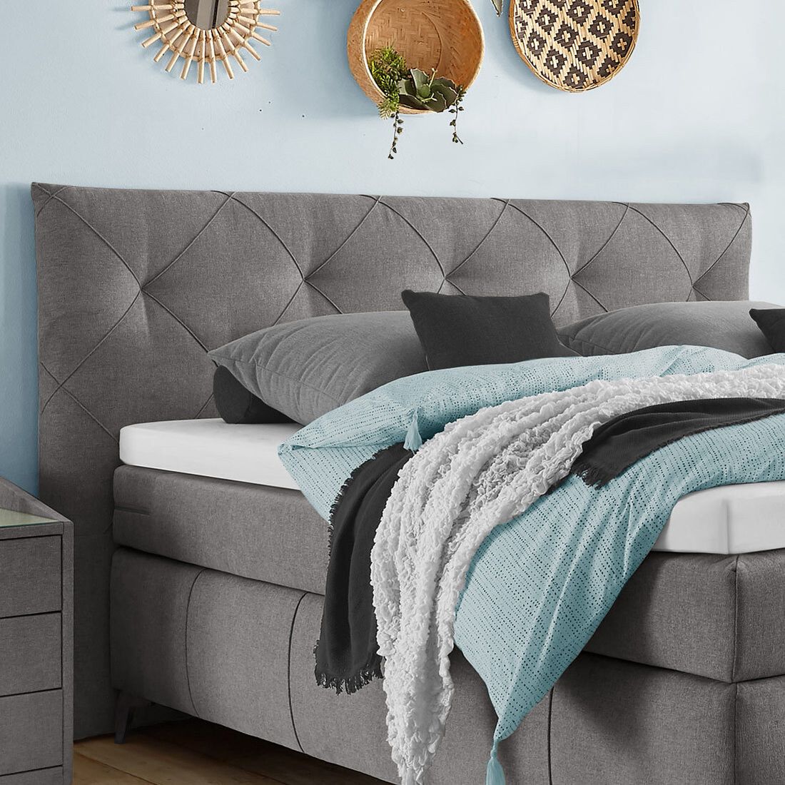 Boxspringbett Aidan Microvelours 180x200cm