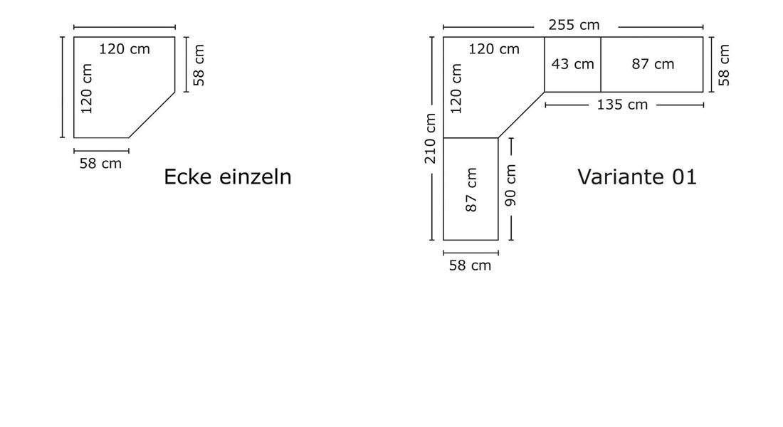 Eck-Kleiderschrank Esperia