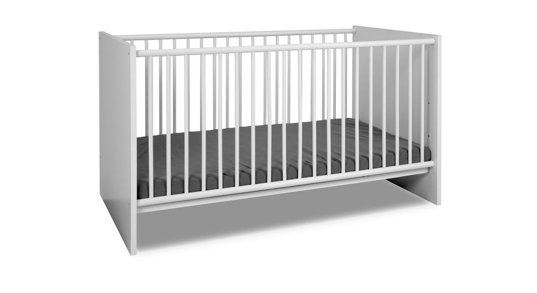 Babybett Folda teilmassiv mit Lattenrost und Schlupfsprossen