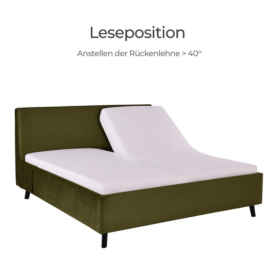 Polsterbett Thea Komfort Velours mit Pflegebett-Funktion und Lattenrost