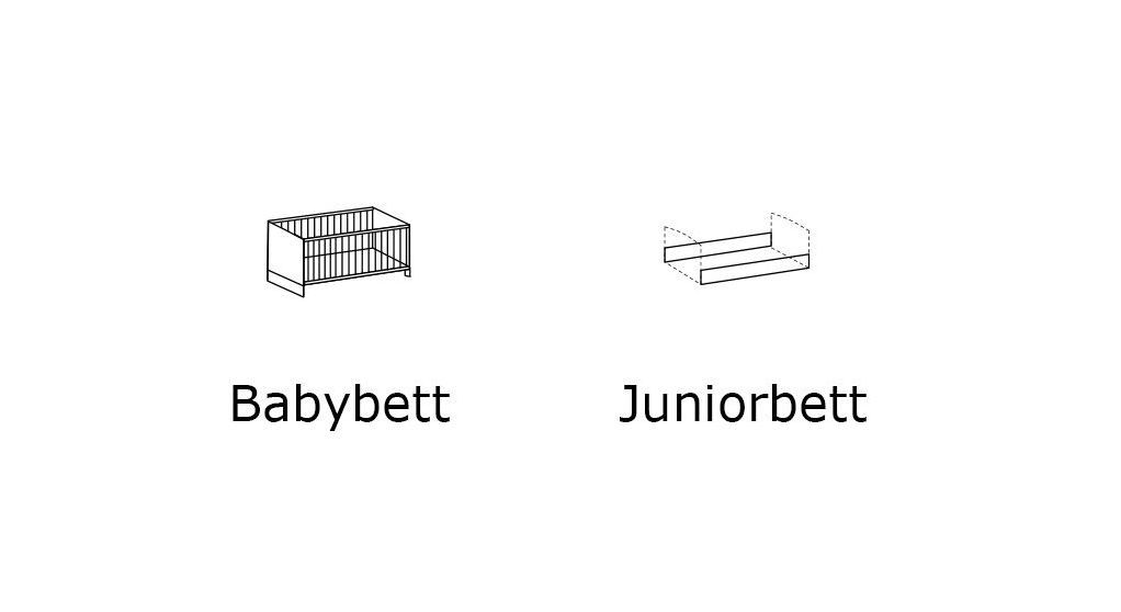 Babybett Beano mit Lattenrost und Schlupfsprossen
