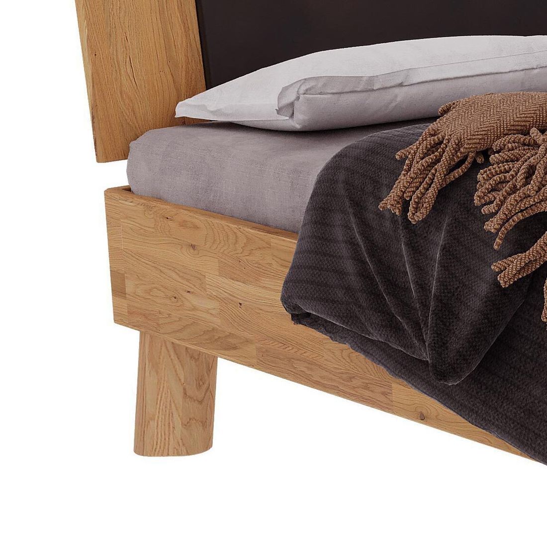 HOMELIV. Doppelbett Keno Komfort Wildeiche Massivholz