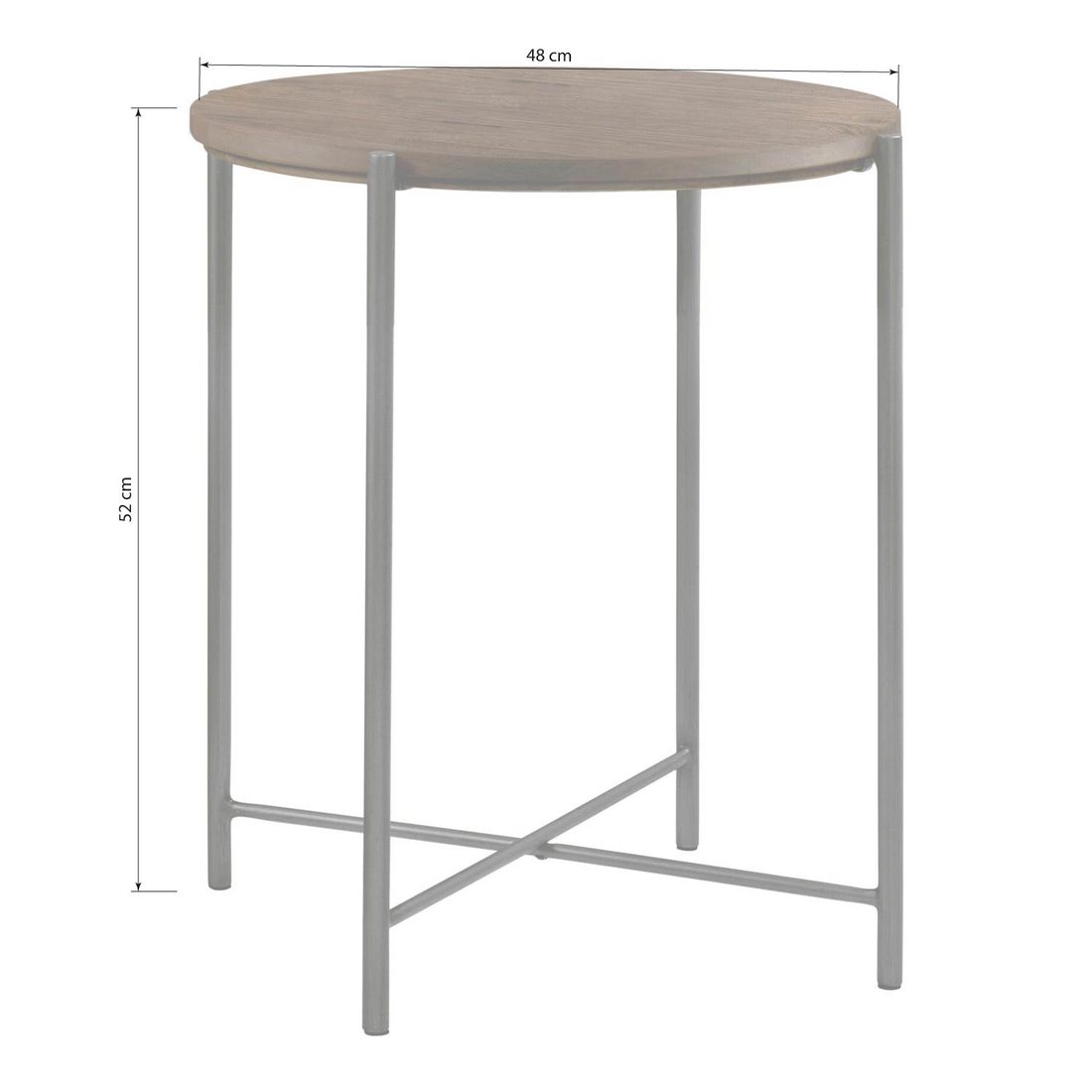 Bett-Beistelltisch Neringa Nussbaum Massivholz H52 cm