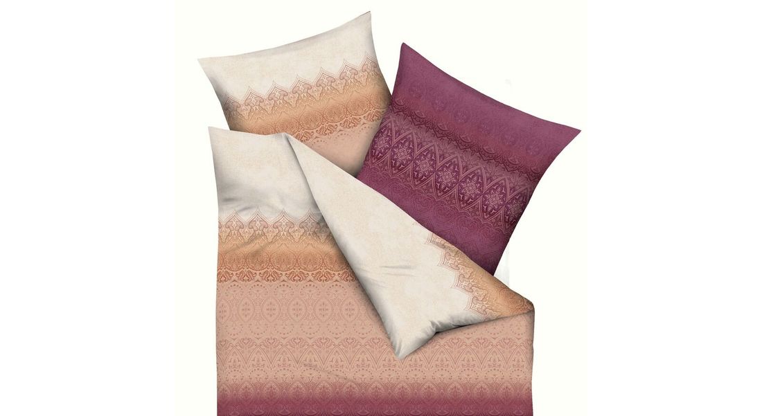 Mako-Satin-Bettwäsche Berry Oriental