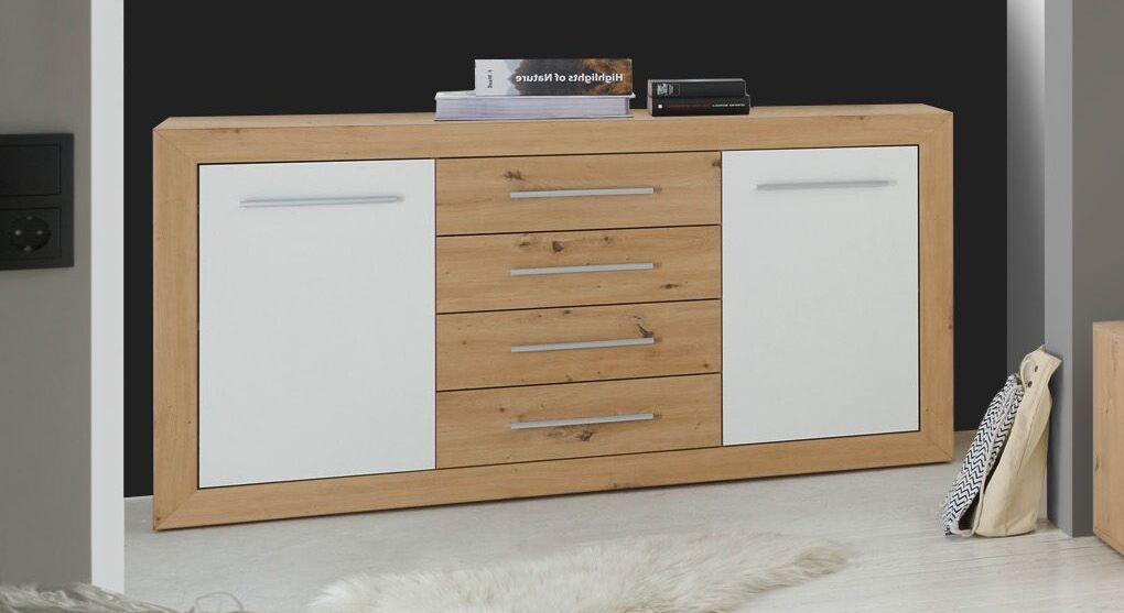 Sideboard Ermua Eiche Dekor mit Schubladen