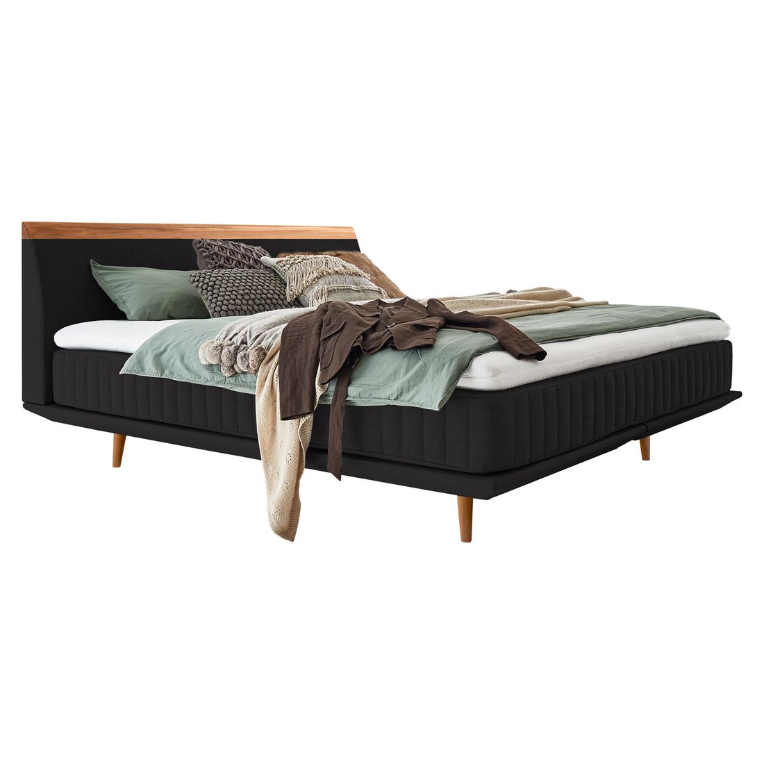 Boxspringbett Mavilla Eiche Webstoff