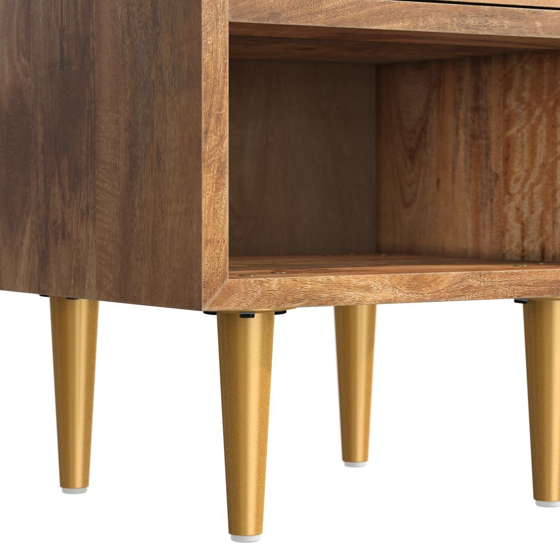 HOMELIV. Nachttisch Asmara Mango Massivholz H 55cm